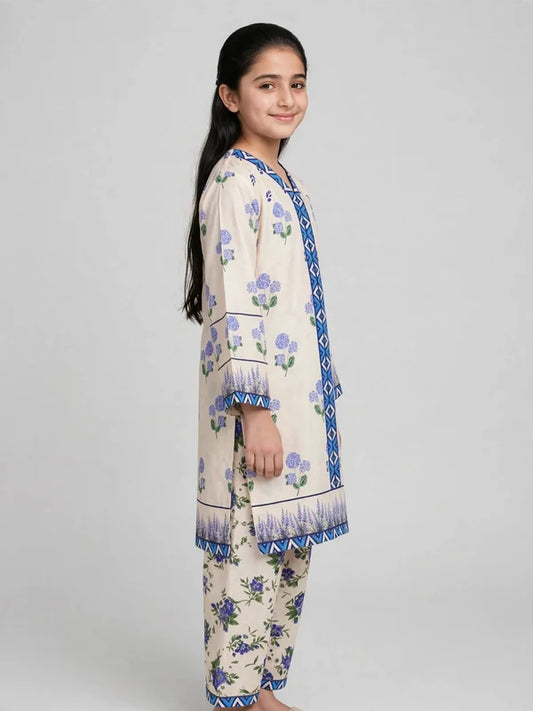 Girls White Floral Co Ord Set