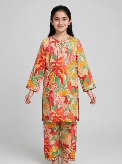 Girls Cocktail Printed Co Ord Set
